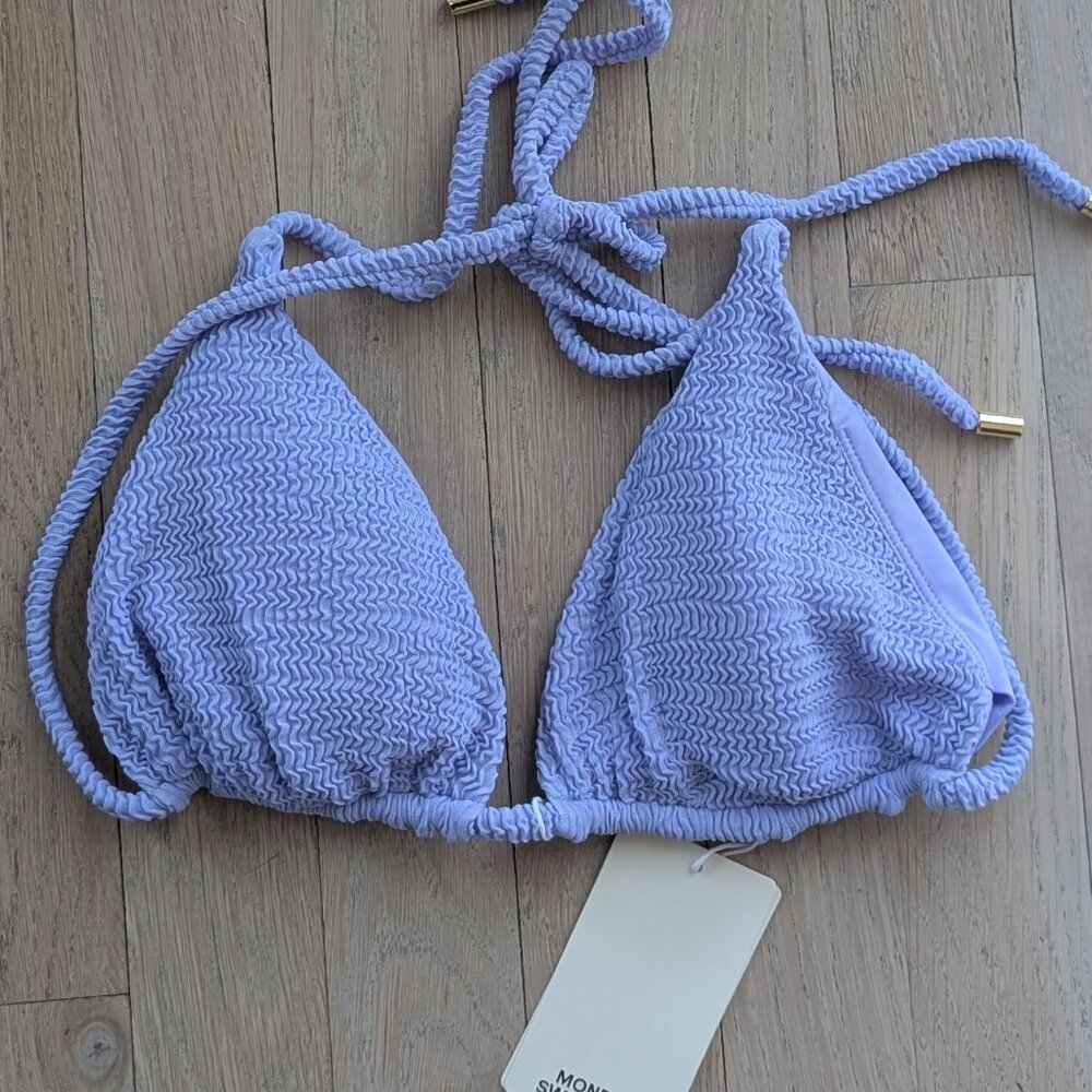 NWT Monday Swimwear Palma Top Wisteria Crinkle V SOLD OUT ONLINE